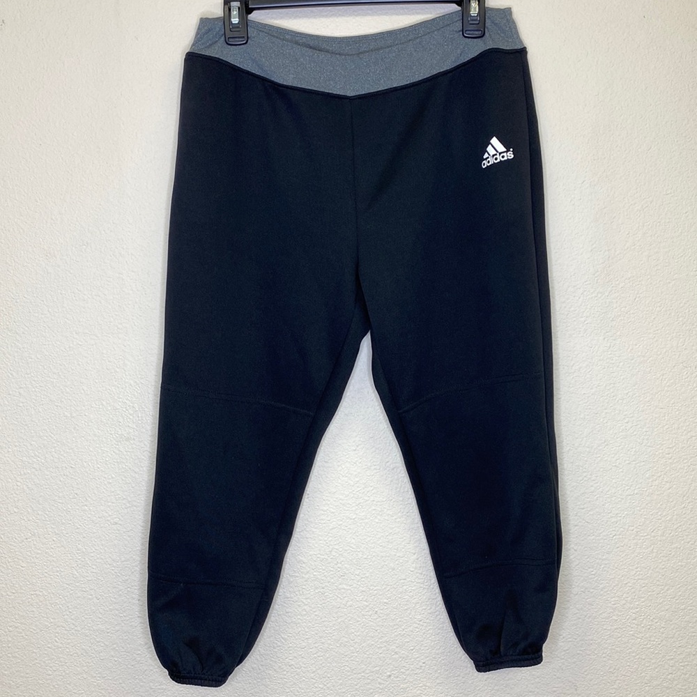 adidas cropped jogger workout pants women's size large